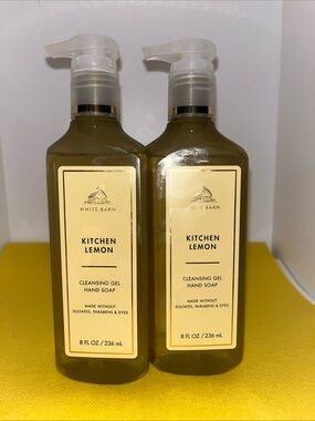 Lot Of 2 Bottles - BATH & BODY WORKS KITCHEN LEMON DEEP CLEANSING GEL HAND SOAP